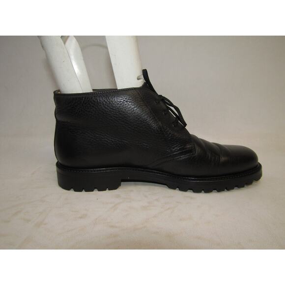 Faconnable Mens Size 7 D Black Leather Laces Ankle Boots main image 4